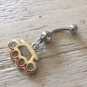 Brass knuckle belly ring